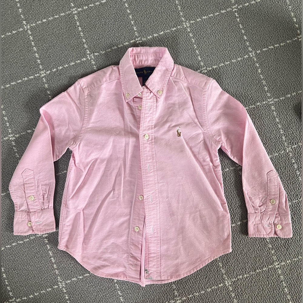 Pink Ralph Lauren Boys Button Down Size 4
